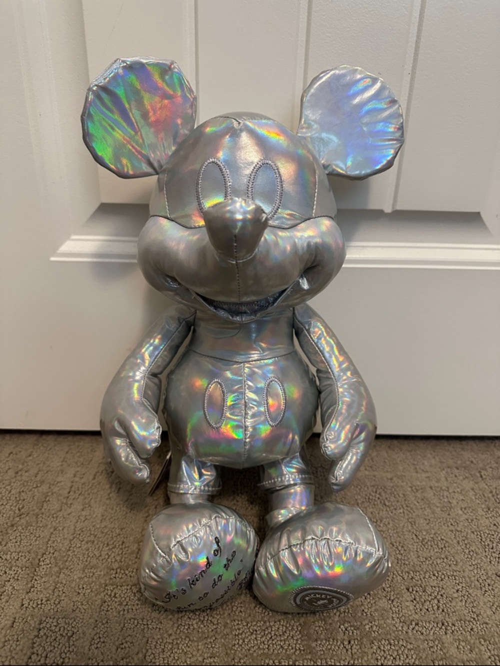 Holographic Silver Mickey Mouse Plush